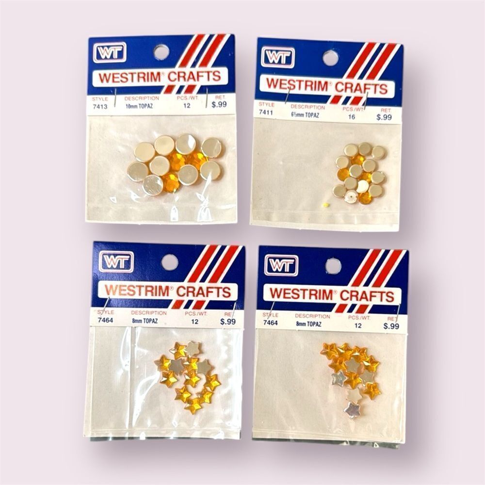 WESTRIM CRAFTS Vintage 90s Flat Back Topaz Gems *NEW*